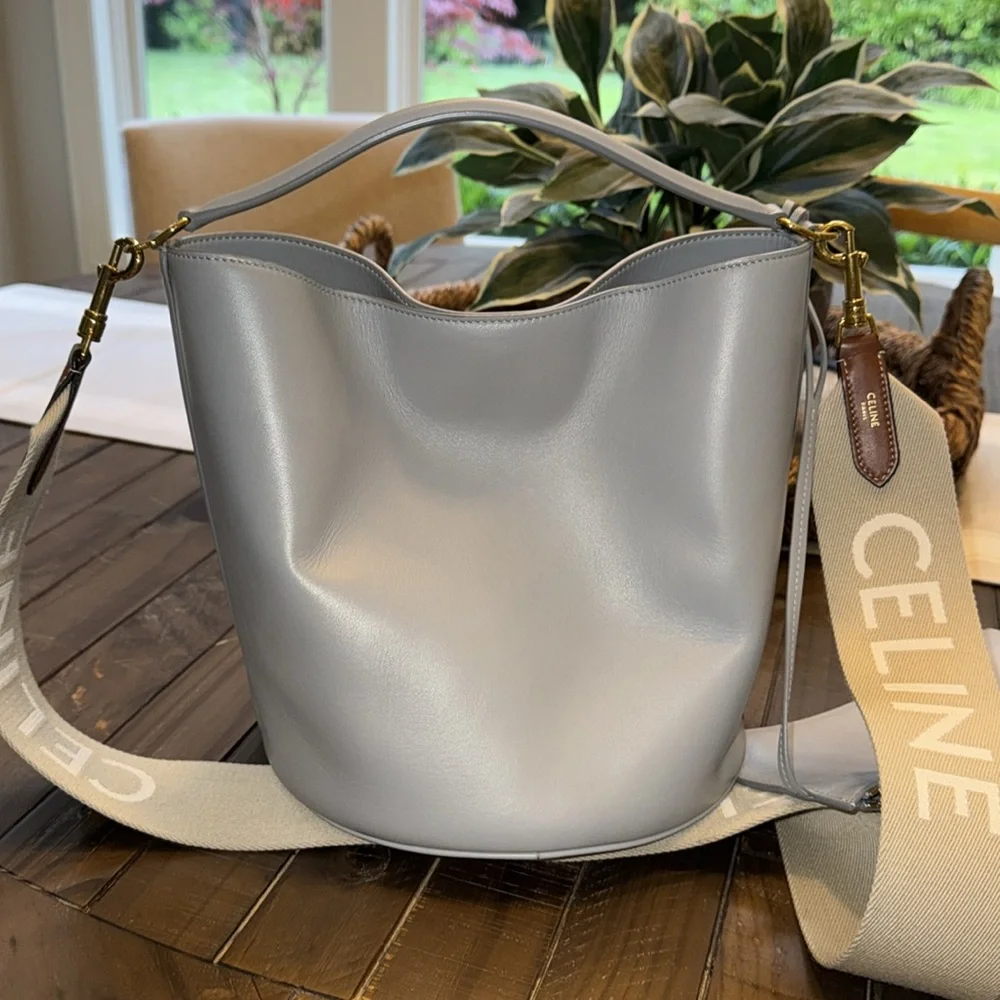 Celine 16 Bucket Tote Bag w Strap and Pouch - Picture 6 of 7